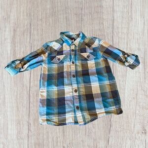 5 Tea Collection Earth Tones Plaid Button Down
